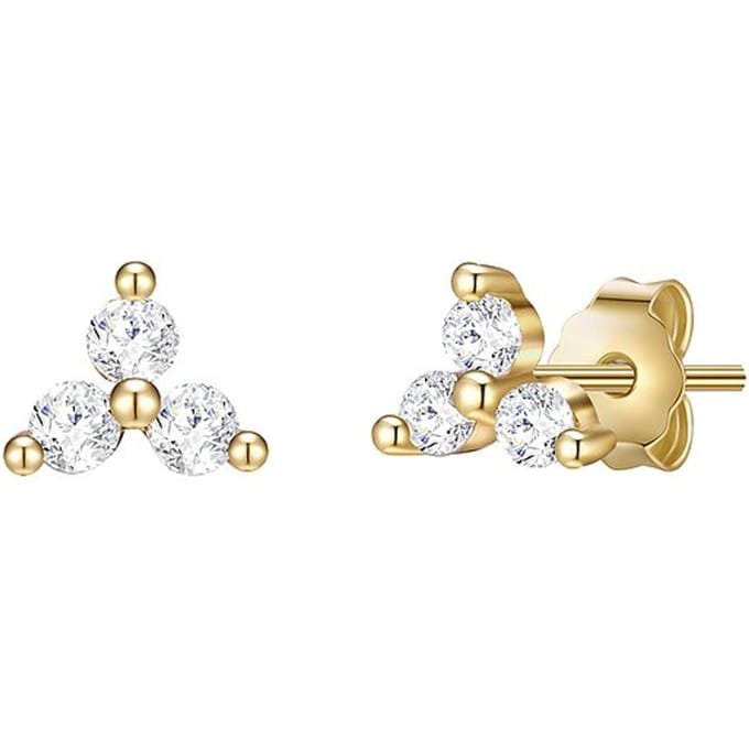 Gems München Dames 925 sterling zilver 3 Zirconia One Size Geelgoud 32013952