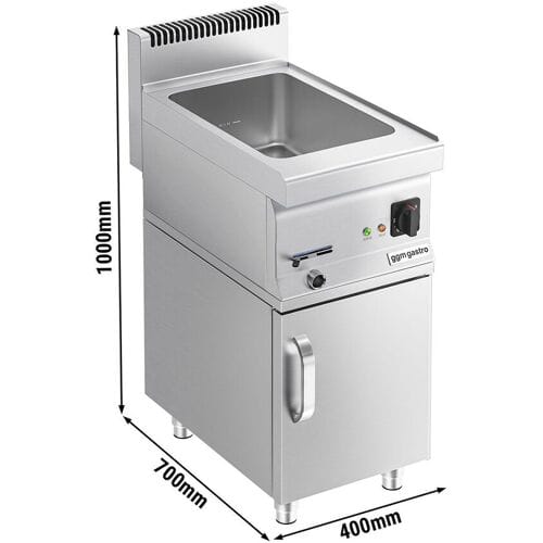 GGM Gastro Elektro Bain-Marie - 1,2 kW - 1x GN 1/1 oder 2x GN 1/2 - inkl. Unterbau mit 1 Tür Zilver