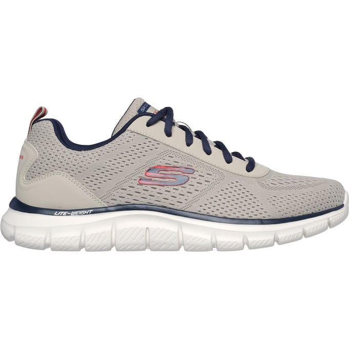 Skechers Track Leshur Polyester Heren-Trainers Taupe/Navy