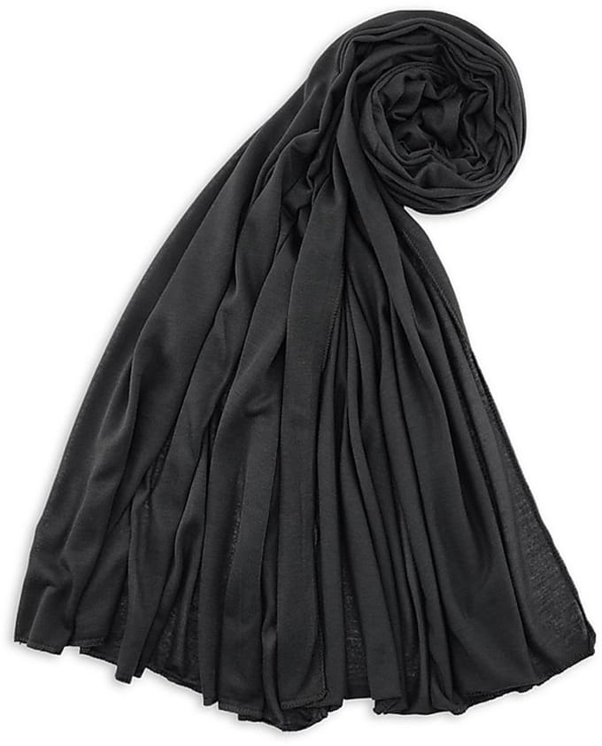 JB Collection - Hoofddoeken - hoofddoek polyester jersey uni zwart - zwart