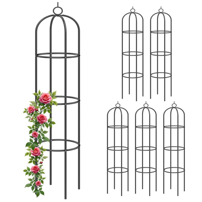 Gardebruk Plantenzuil - Set van 6 Metaal 200x40cm - Zwart