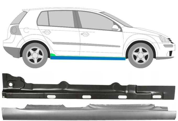 Frontruderamme voor Volkswagen Golf 5 2003-2009 / Rechts / Set