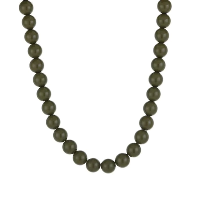 Bijoutheek Collier Statement Grote Kralen Olive
