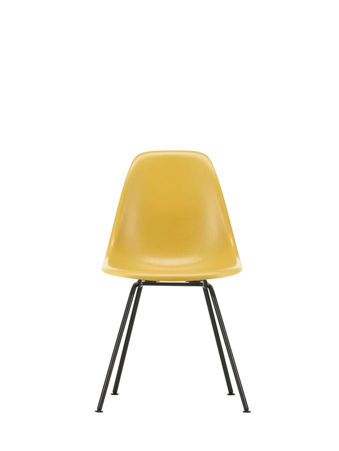 Vitra Eames Fiberglass Side Chair DSX - Ochre Light - basic dark gepoedercoat