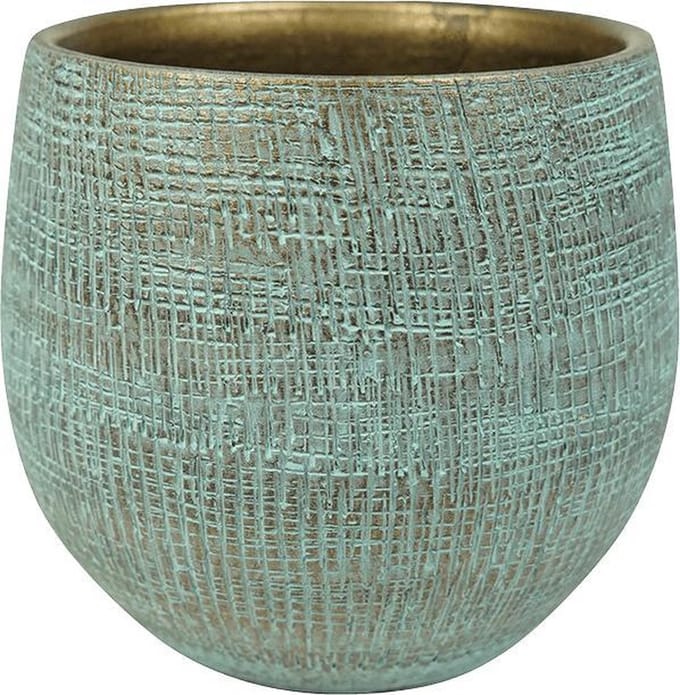 Ter Steege - Keramiek Bloempot - Blauw - D22 x H20 cm - Opening 18 cm