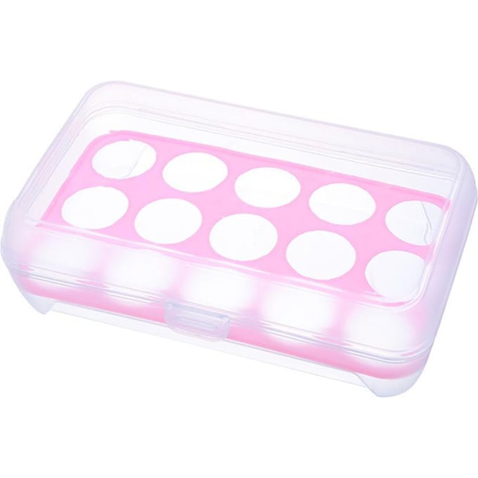 15 roosters eieropslagdoos plastic doos voedselcontainer keukengereedschap(Roze) Pink pink