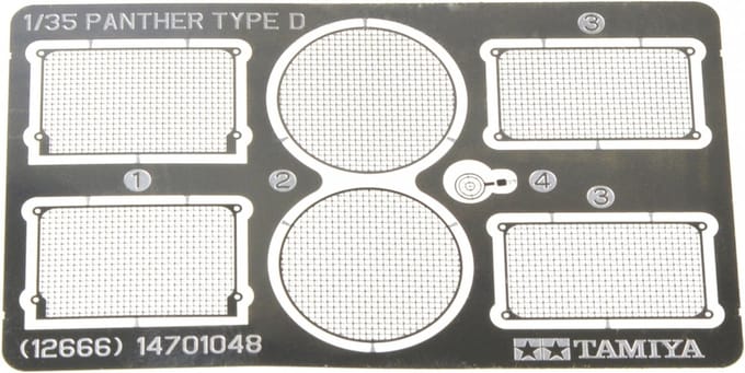 Tamiya Modelbouwdecoratie - 12666 Panther D. - Photo-Etched Grille Set Photo-etch