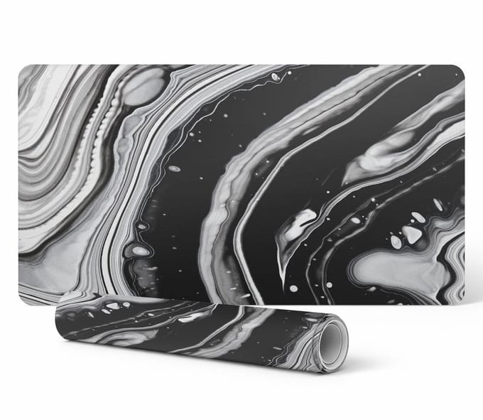 Antislip gamingmuismat met abstract golvenpatroon, 90x45 cm