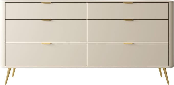 Selsey Oval - Dressoir met zes lades 172 cm - Beige