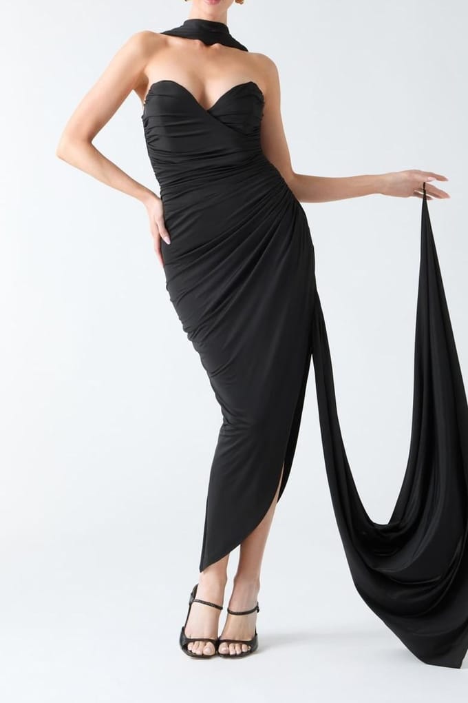 GUESS Alva Bustier Dress Jet Black A996 Größe: 40 | Maxikleider Outlet | Damen | Schwarz