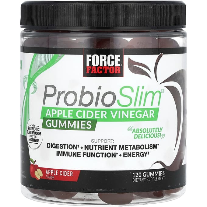 Force Factor, ProbioSlim, Appelazijn Gummies, 120 Stuks