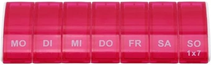 Scoby - Pillendoos 7 Dagen - 7 Vakjes - Medicijnen Planner - Rood