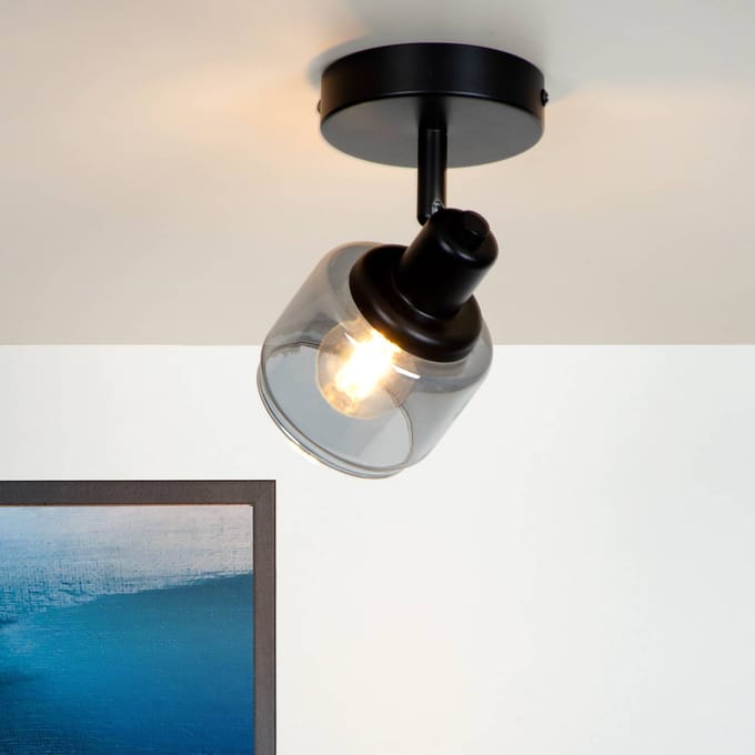Lucide BJORN - Plafondspot (Plafondlamp) - 1xE14 - Zwart