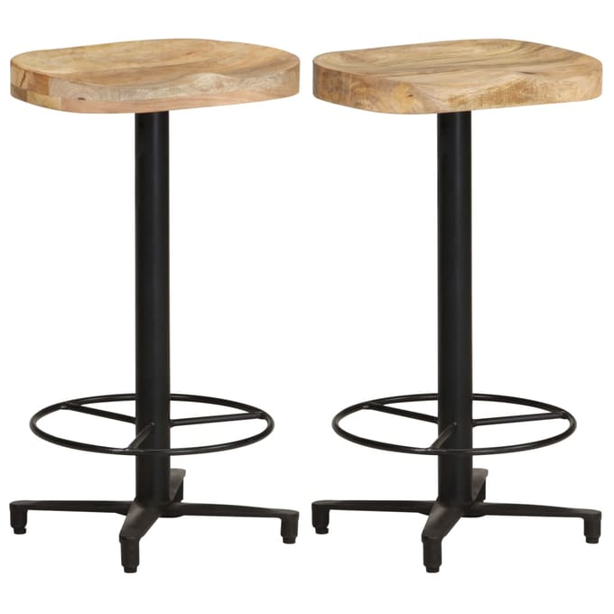 vidaXL - Barkrukken - 2 - st - 66 - cm - massief - mangohout
