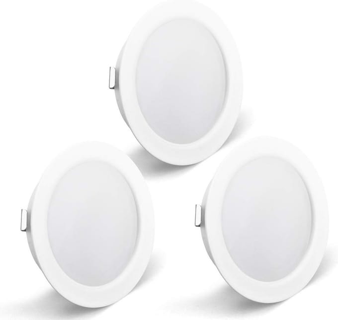 Set van 3 Platte LED Meubellampen Wit Warm Wit 3000K IP44 Inbouwspots