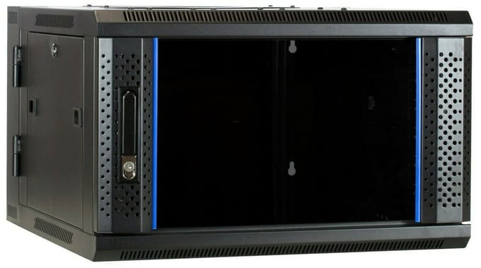 DSIT 6U wandkast (kantelbaar) met glazen deur 600x600x368mm (BxDxH) - serverbehuizing - serverrack - serverkast - 19 inch