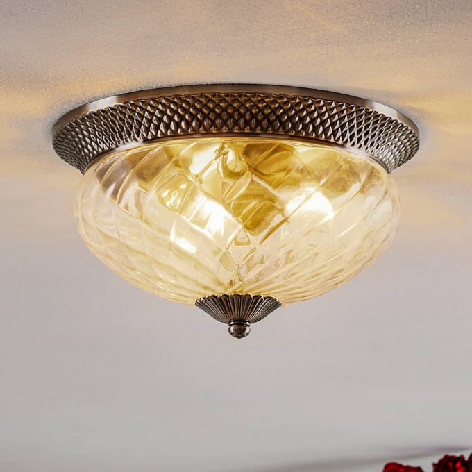 Hinkley LED Plafondlamp Plantation | 3X E27 Max 60W | Dimbaar | Polished Antique Nickel