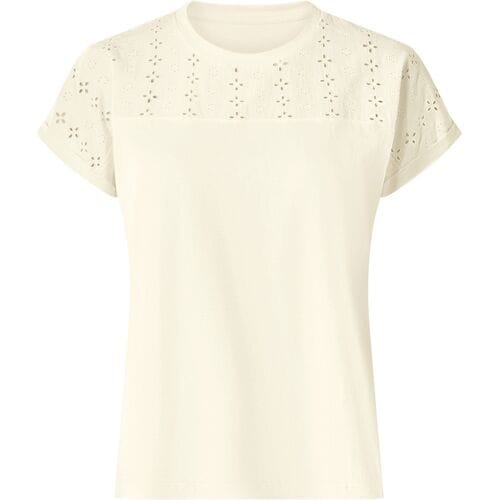 ESMARA Dames T-shirt met kant (wit, XS (32/34))