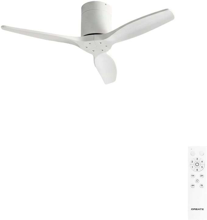 CREATE - Stille 40W plafondventilator met technische ABS bladen in verschillende maten - S - Afstandsbediening - WIND CALM