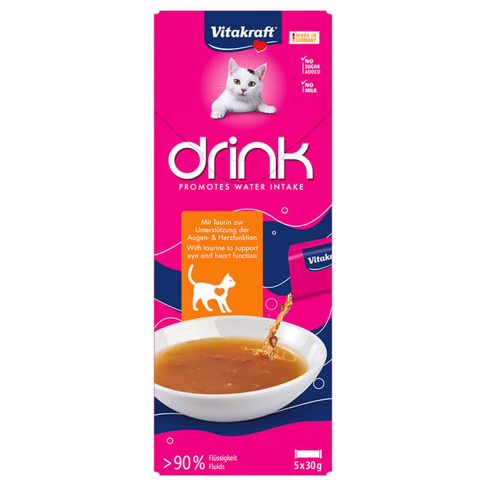 Voordeelpakket: 45x30g Vitakraft kattendrank met kip en taurine kattensnacks