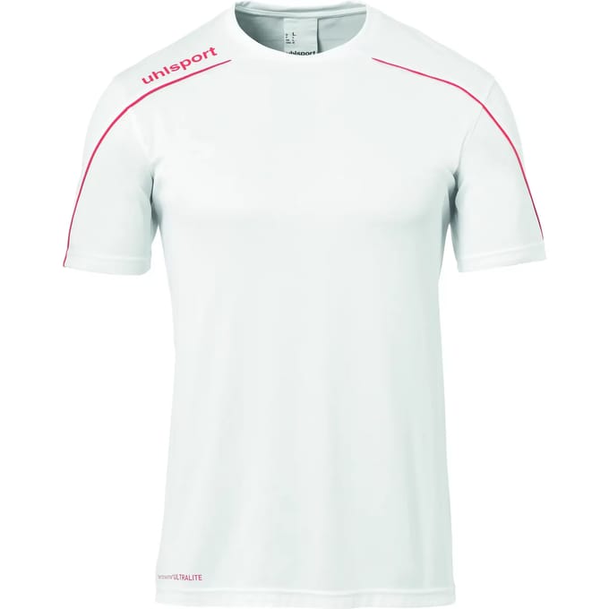 Uhlsport Stream 22 Shirt Korte Mouw Heren - Wit / Rood | Maat: 2XL