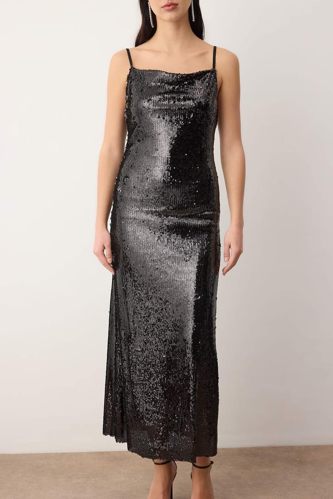 Rechte maxi-jurk voor dames, mouwloos, chique/nachtjurk