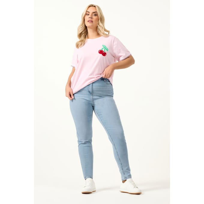 Yours Skinny Ava Jeans Met Stretch In Lichtblauw Size 52