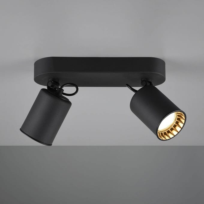 TRIO PAGO - Spot - Zwart mat - excl. 2x GU10 4,9 W - Plafondbevestiging