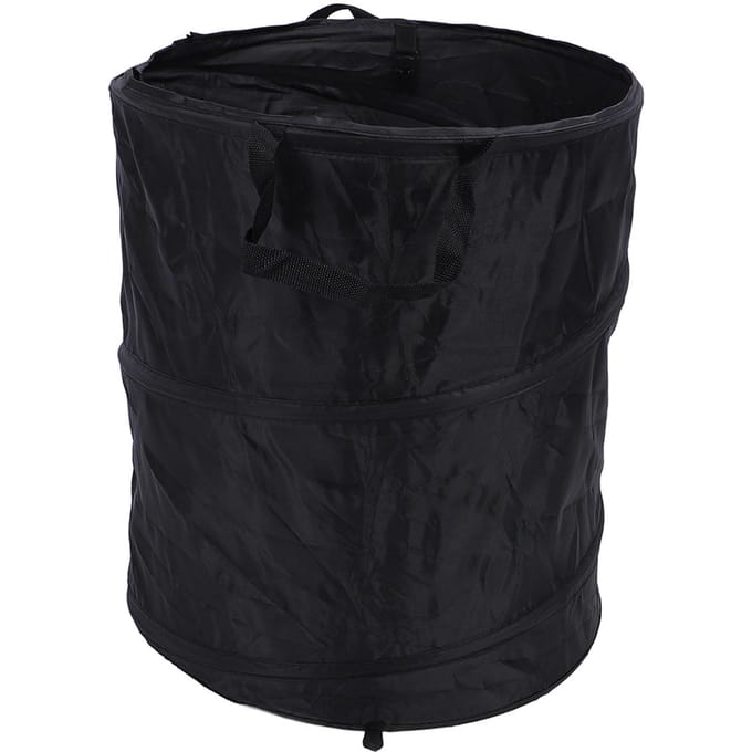 Conteneur à déchets pliable 90L Poubelle de camping portable étanche en tissu Oxford pour pique-nique extérieur noir