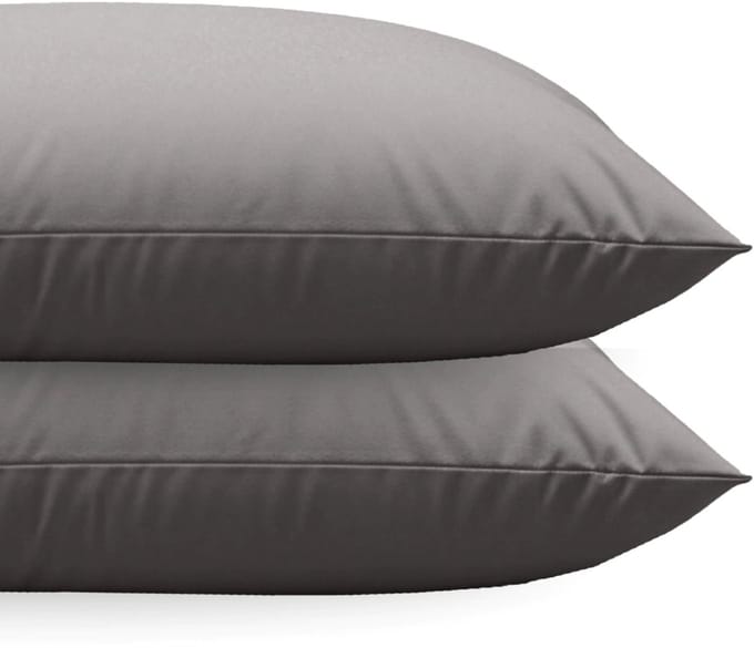 Zelesta Comfort uni diamond Kussenslopen Set van 2 - Bruin-grijs 60x70cm