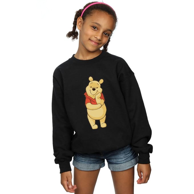 Disney Meisjes Winnie De Poeh Schattig Sweatshirt (Zwart)