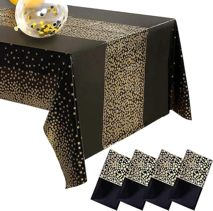 Solidchoice - Herbruikbare Tafelkleedset met Gouden Stippen voor Feestelijke Gelegenheden