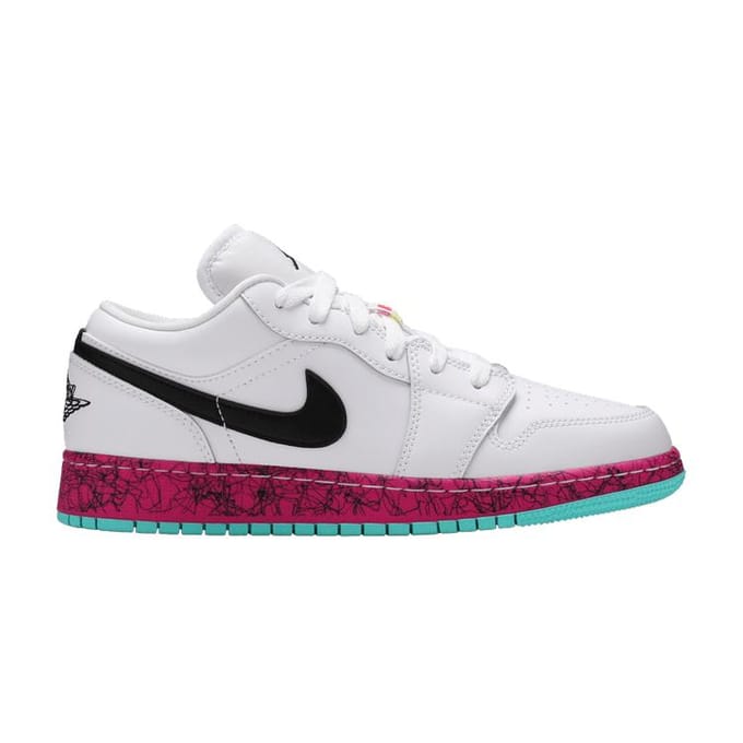 Jordan 1 Low Meerkleurige Midsoles Wit (GS) 35.5 white