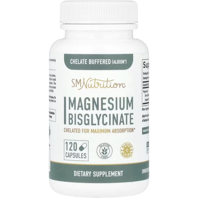 SMNutrition, Magnesium Bisglycinaat, 120 Capsules (36 mg per capsule)