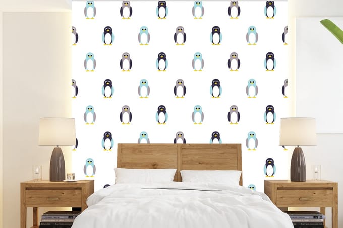 Behang - Fotobehang Design - Dieren - Pinguïn - Breedte 200 cm x hoogte 220 cm