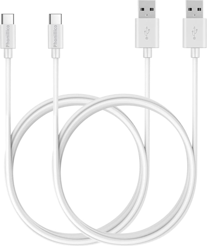 2x USB C naar USB A Kabel Wit - 2 meter - Oplaadkabel voor Xiaomi REDMI NOTE 9 / NOTE 9 PRO / NOTE 10 / NOTE 10 PRO