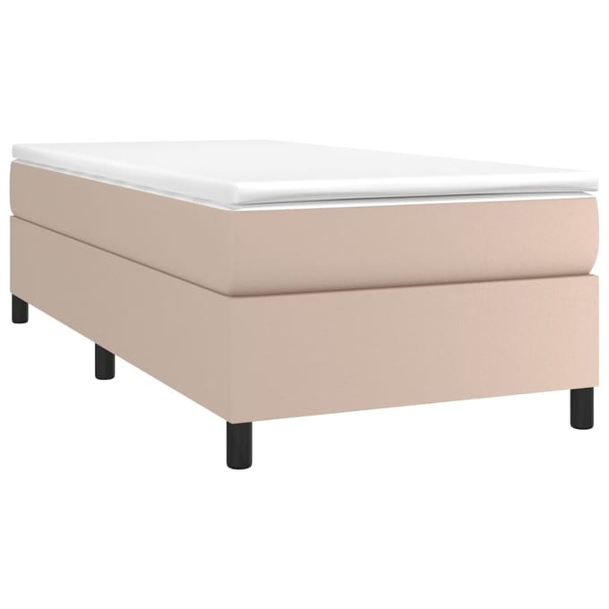vidaXL - Boxspring - bed - kunstleer - cappuccinokleurig - 100x200 - cm
