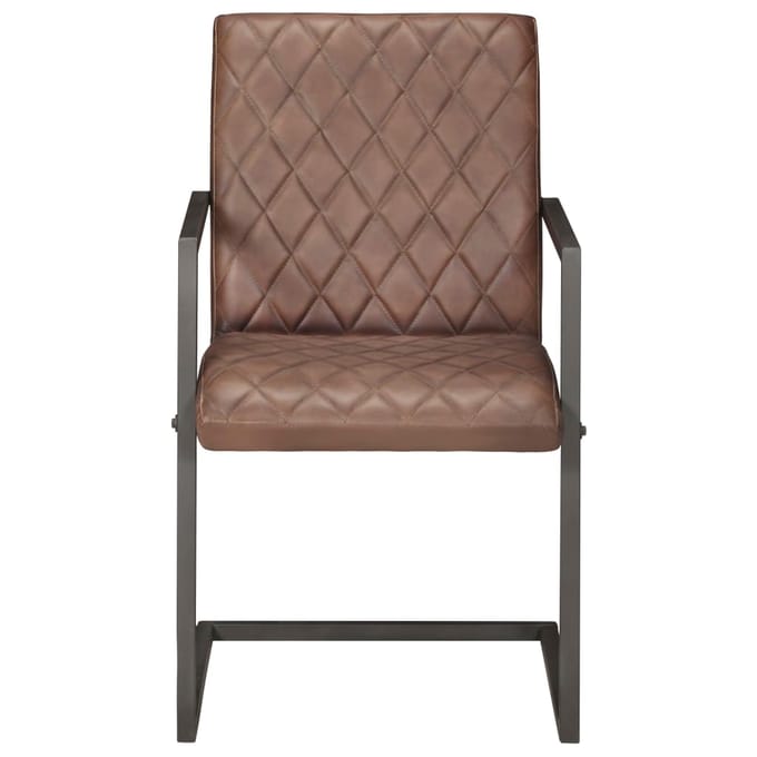 vidaXL Eetkamerstoelen 4 st echt leer bruin