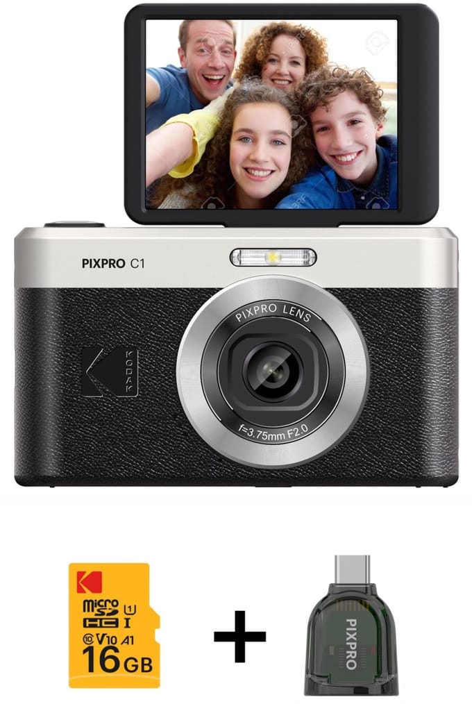 KODAK Pixpro Friendly Zoom C1 Black + Dongle - Compact Digital Camera