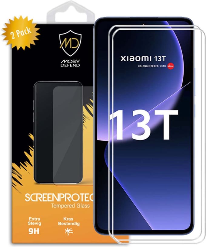 2-Pack MobyDefend Screenprotectors - Geschikt voor Xiaomi 13T - Case-Friendly Screensavers - Gehard Glas