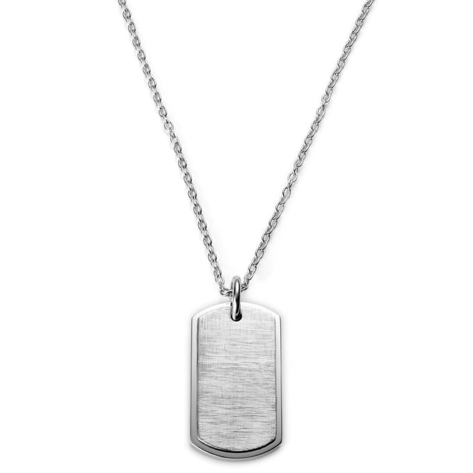 Zilverkleurige Ketting met Dogtaghanger