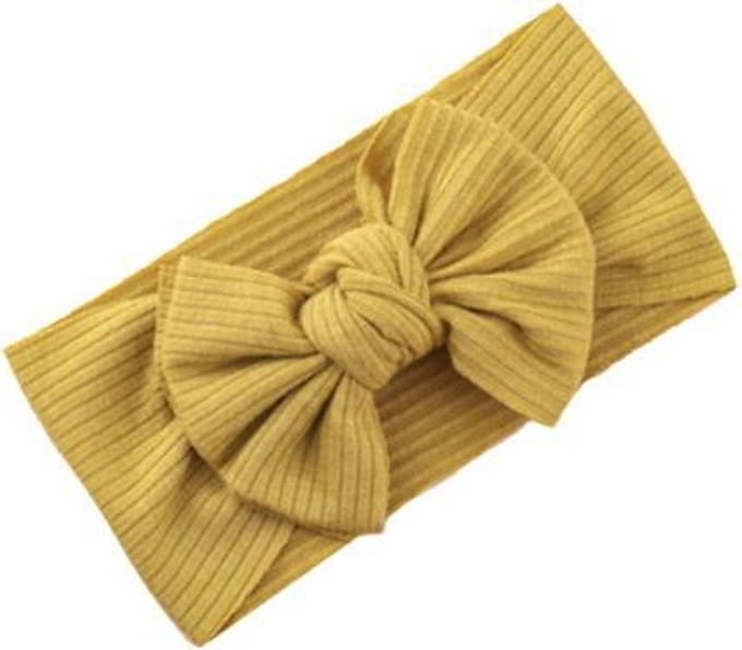 Kinder Haarband Geel Strik / Bow | Microfiber | 0-6 jaar | Fashion Favorite