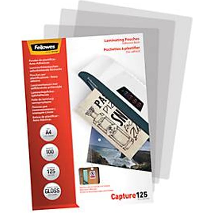 Fellowes lamineerfolie, zelfklevend, A4, foliedikte 125 micron