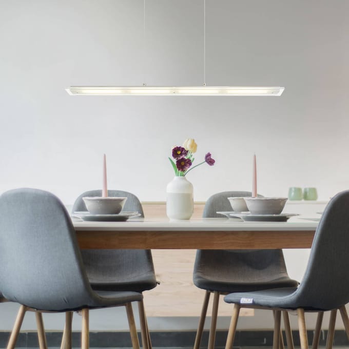 Globo LED hanglamp Novak, helder/nikkel, 88 cm, CCT, dimbaar