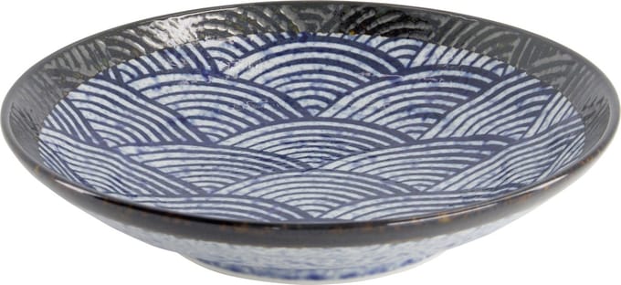 Tokyo Design Studio – Aisai Seigaiha – Ondiepe Schaal – 22.8x5cm 600ml