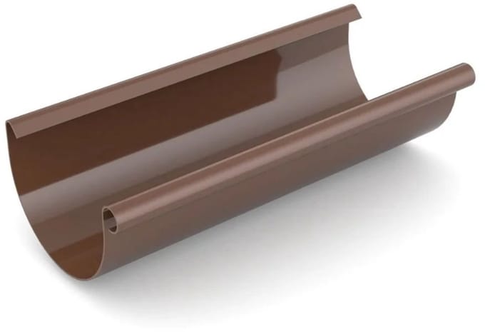 Dakgoot 2m bruin, Kunststof Regenpijp Systeem 100