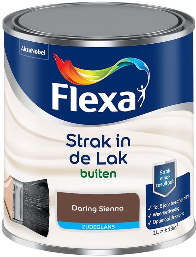 Flexa - Strak In De Lak Buitenlak Zijdeglans - Daring Sienna - Mengverf - 1 L