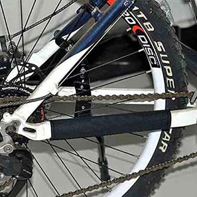 Fiets Achtervork Frame Beschermer Hoes Kettingblad Beschermer Fiets Neopreen beige
