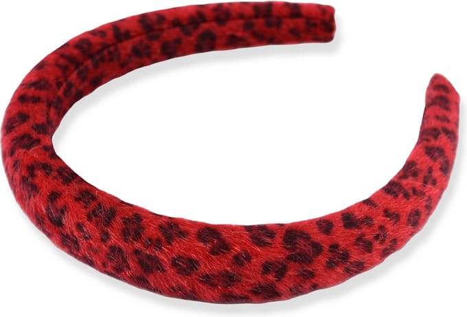 Furry Luipaard Haarband/Diadeem - Rood | Polyester | Fashion Favorite