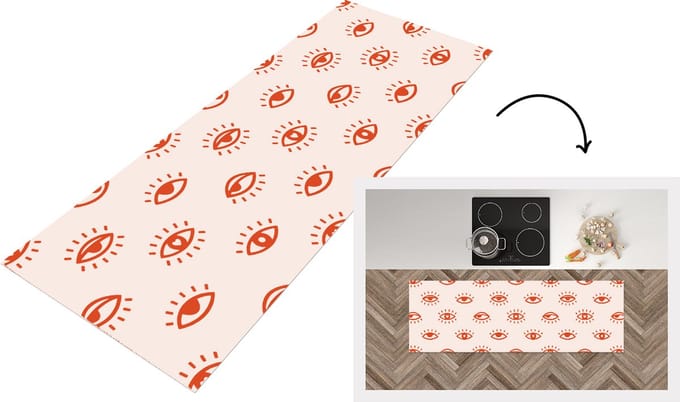 Keukenloper - Loper keuken - Boho - Oog - Patronen - 150x50 cm - Keukenloper vinyl